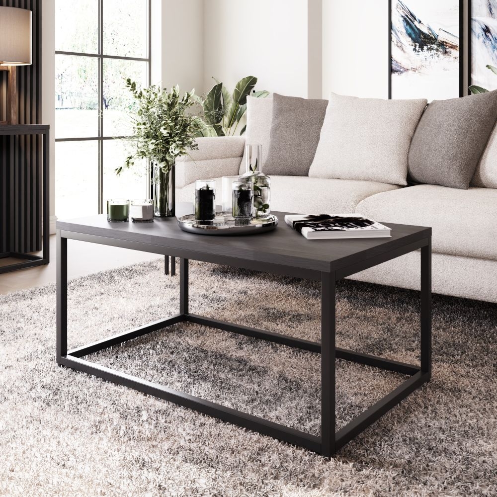 Product photograph of Stockholm Black And Oak Coffee Table from Choice Furniture Superstore.