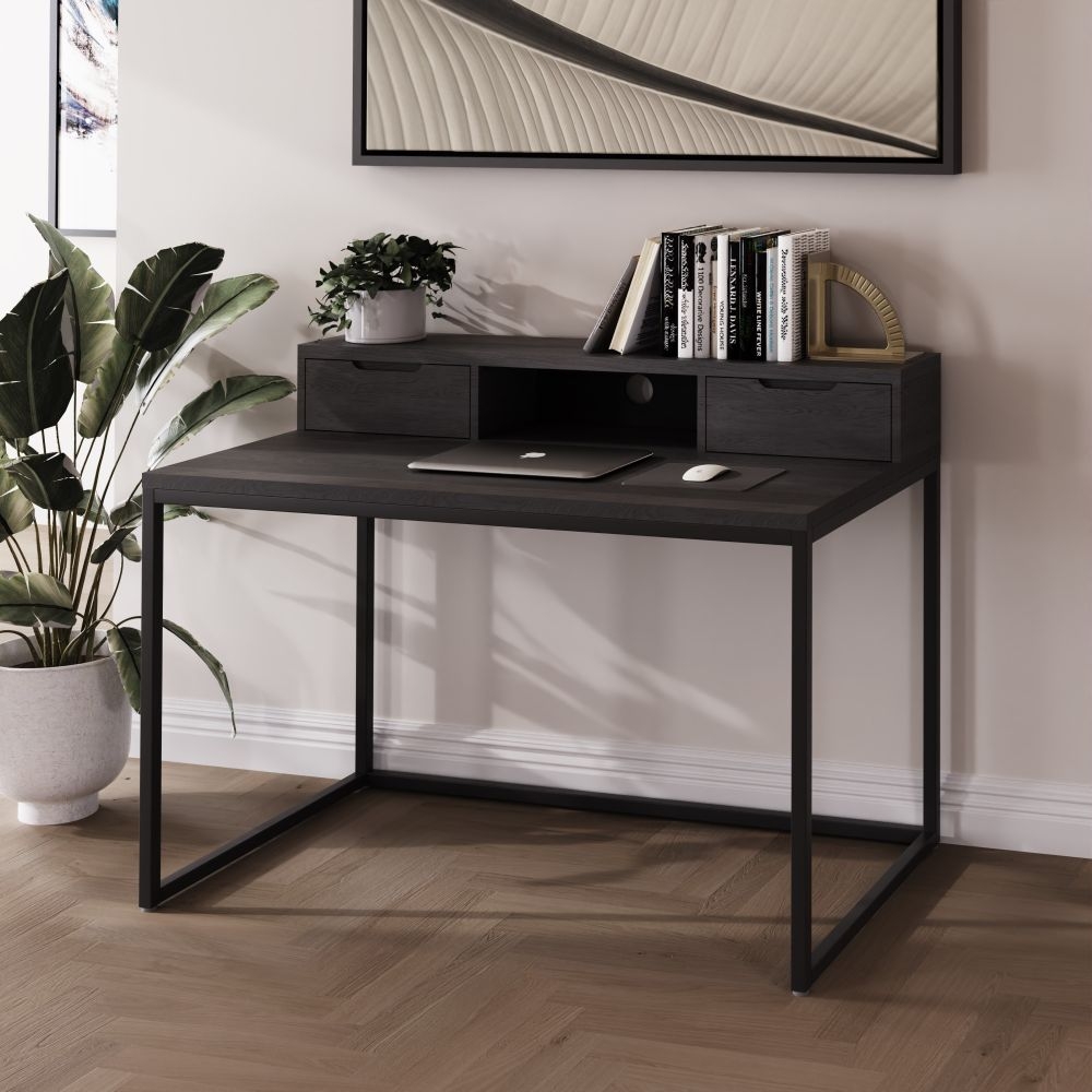 Product photograph of Stockholm Black And Oak Desk from Choice Furniture Superstore.