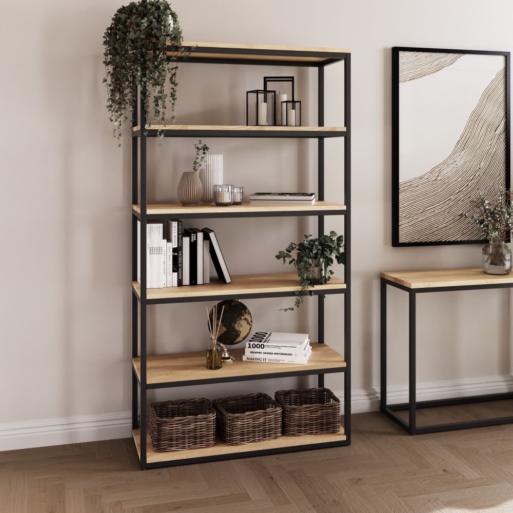 Product photograph of Stockholm Natural And Oak Bookcase from Choice Furniture Superstore.