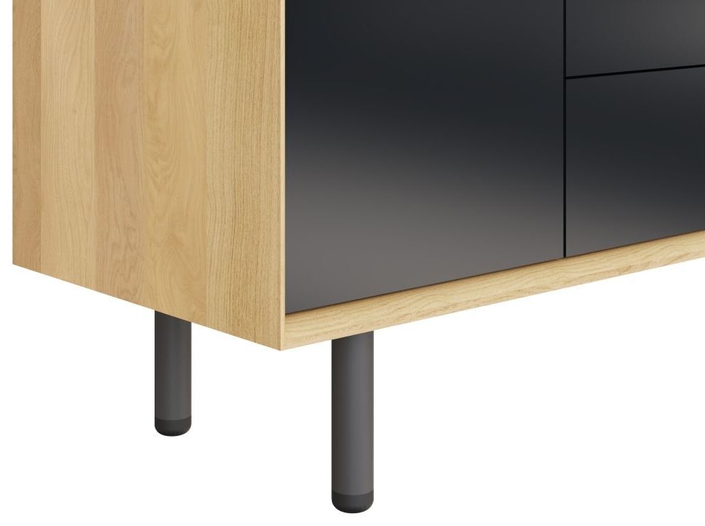 Product photograph of Aarhus Anthracite And Oak Tall Cabinet from Choice Furniture Superstore.