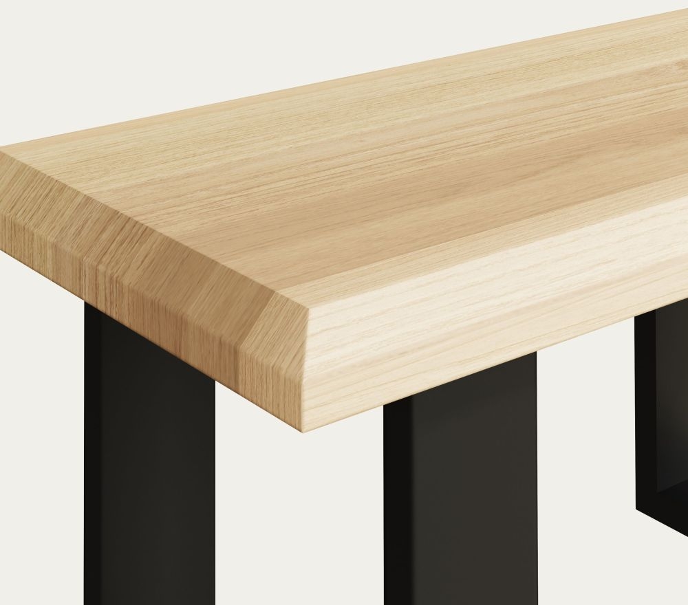 Product photograph of Malmo Oak 90cm Bench With Black Metal U Legs from Choice Furniture Superstore.