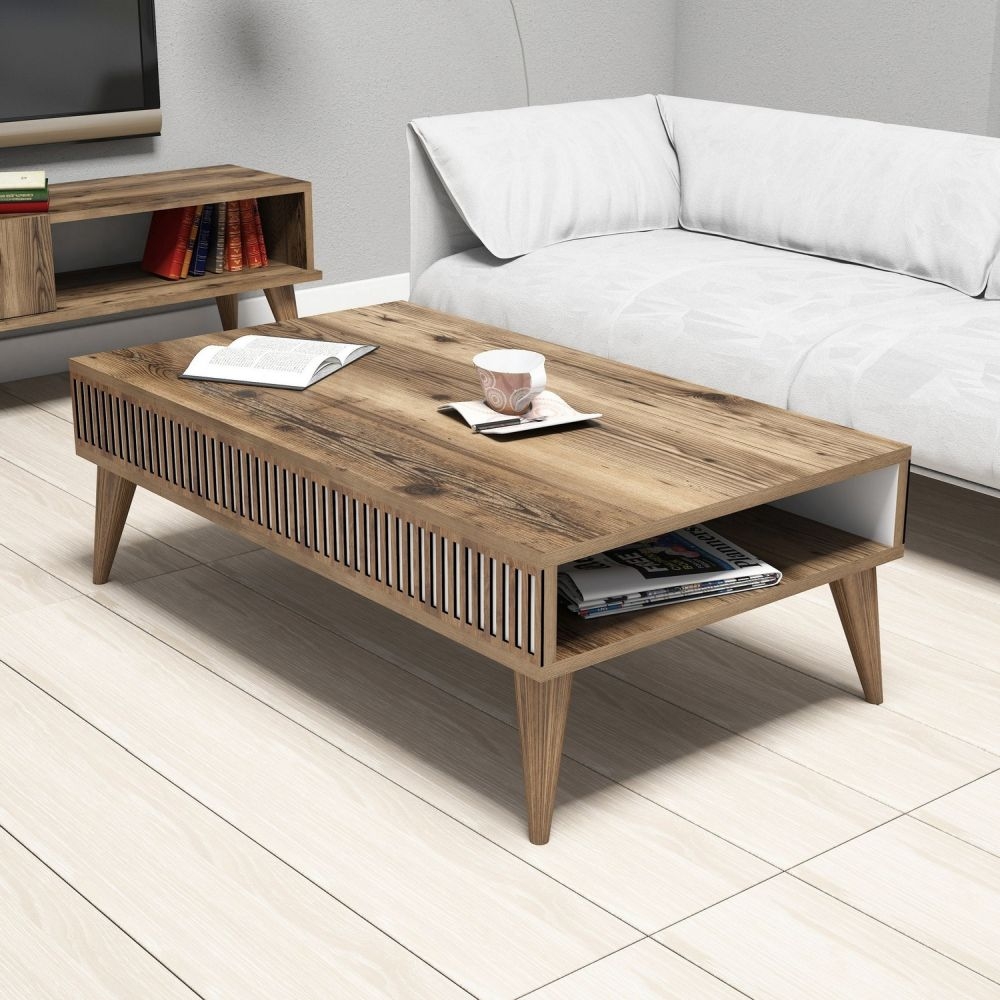 Product photograph of Mazon Walnut Coffee Table from Choice Furniture Superstore.