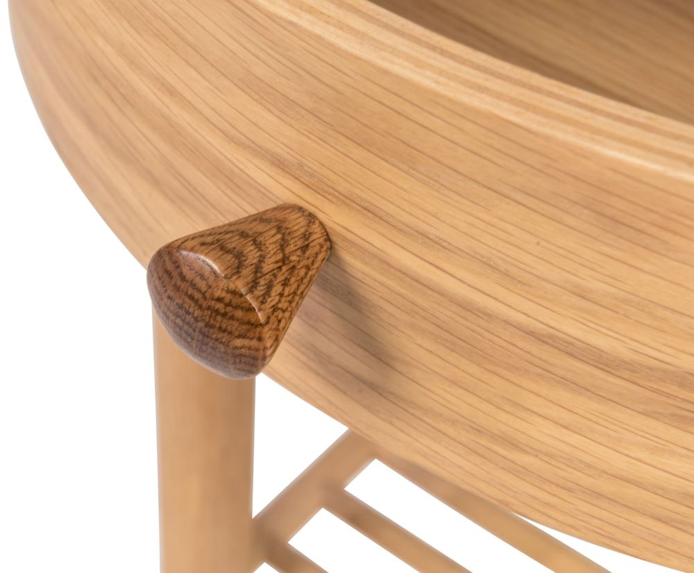 Product photograph of Grace Natural Oak 1 Drawer Round Bedside Table from Choice Furniture Superstore.