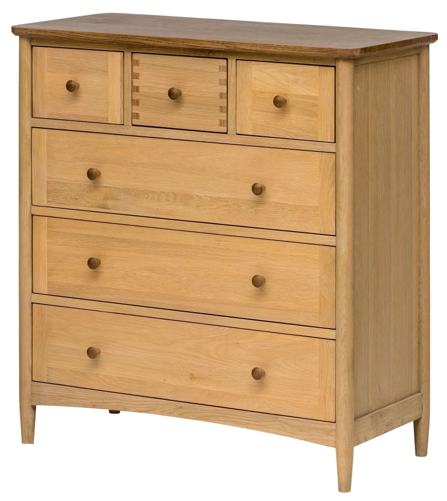 Product photograph of Grace Natural Oak 3 Over 3 Drawer Chest from Choice Furniture Superstore.