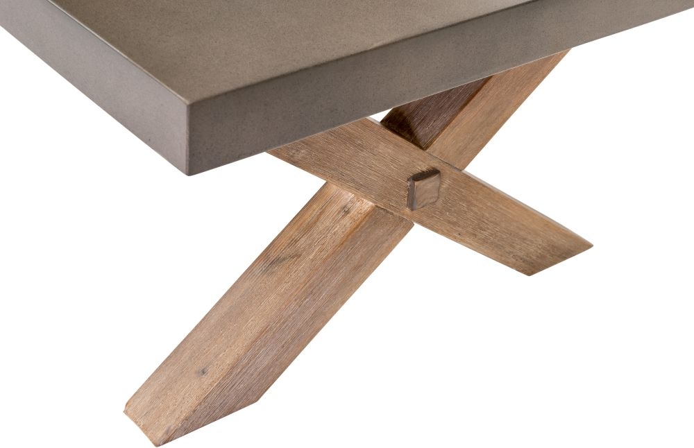 Product photograph of Pimlico Acacia Wood And Concrete Top X Leg Rectangular Coffee Table from Choice Furniture Superstore.
