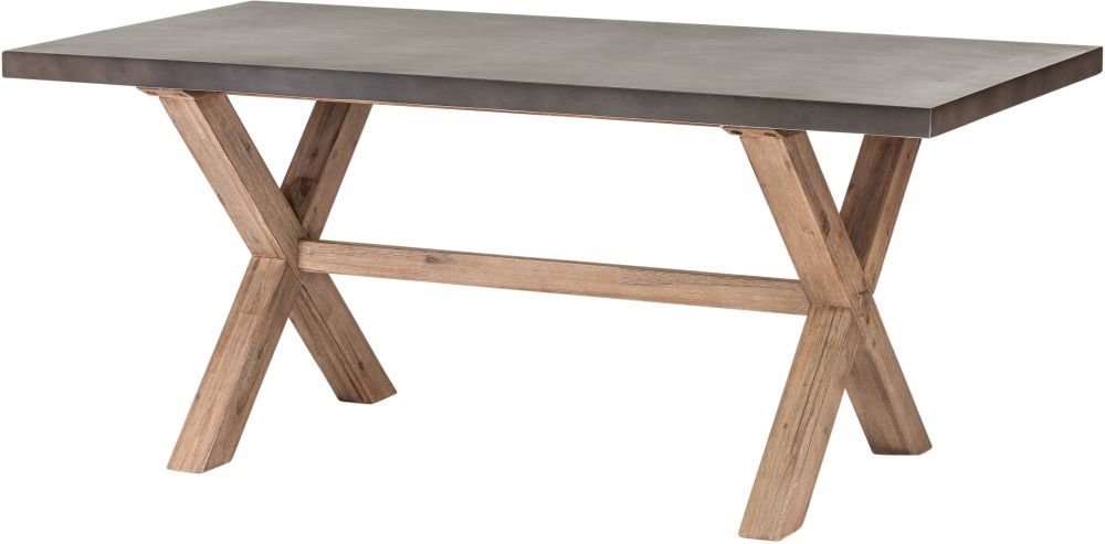 Product photograph of Pimlico Acacia Wood And Concrete Top 180cm X Leg Dining Table - 6 Seater from Choice Furniture Superstore.