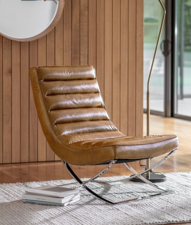 Product photograph of Clearance - Cassino Brown Leather Lounger - B24 from Choice Furniture Superstore.