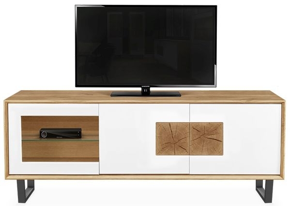 Product photograph of Clearance - Clemence Richard Modena Oak 3 Door Large Tv Unit - B182 from Choice Furniture Superstore.