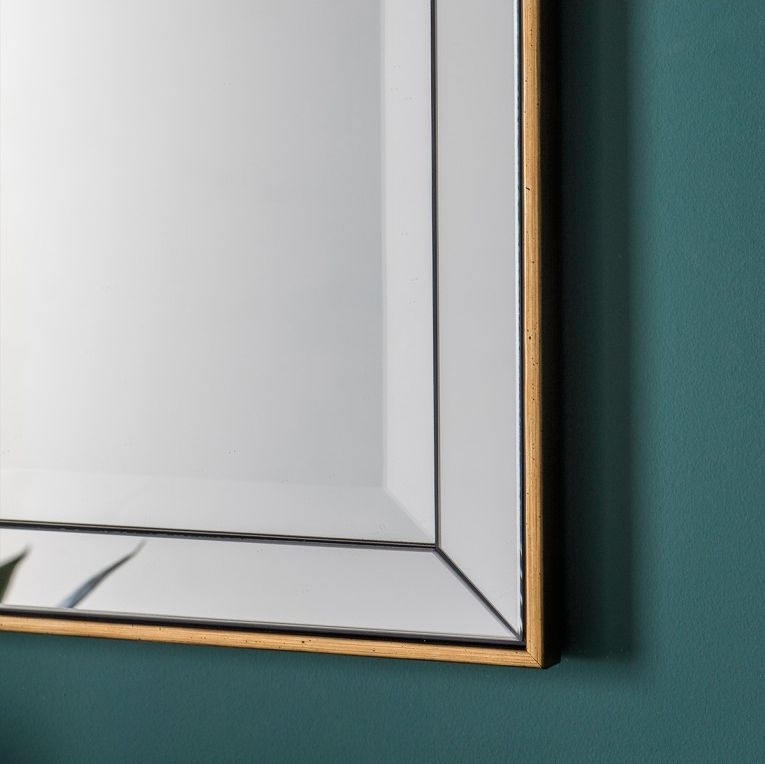 Product photograph of Powell Gold Rectangular Mirror Set Of 4 - 50cm X 60cm - Clearance B25 from Choice Furniture Superstore.