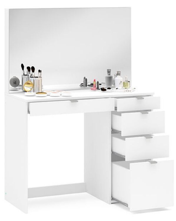 Product photograph of Ava White 5 Drawer Dressing Table from Choice Furniture Superstore.