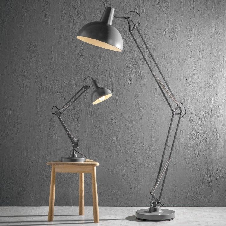 Product photograph of Clearance - Milaca Grey Floor Lamp - Fs357 from Choice Furniture Superstore.