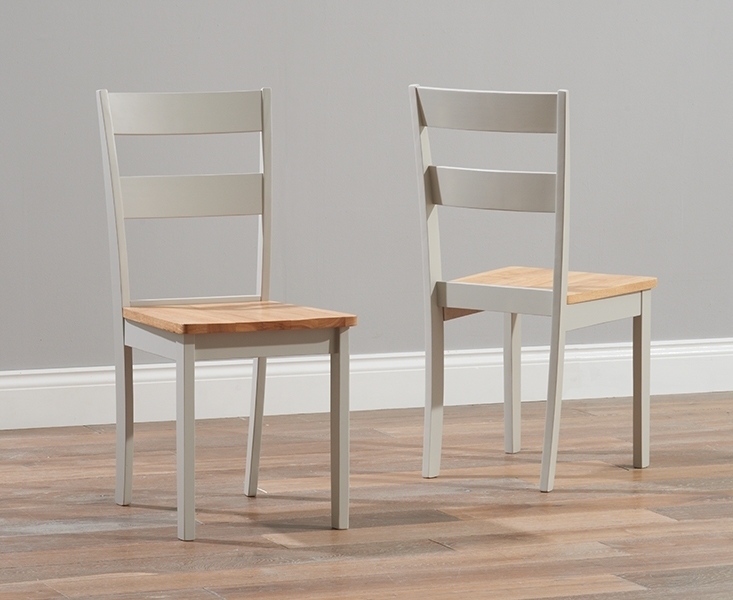 Product photograph of Clearance - Serena Oak And Grey Dining Chairs Sold In Pairs - Fs168 from Choice Furniture Superstore.