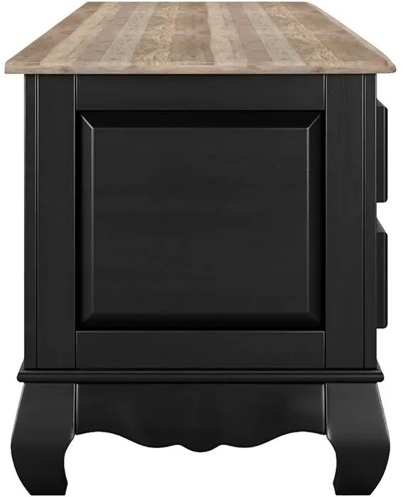 Product photograph of Clearance - Fleur French Style Black Tv Unit - Made In Solid Mango Wood from Choice Furniture Superstore.