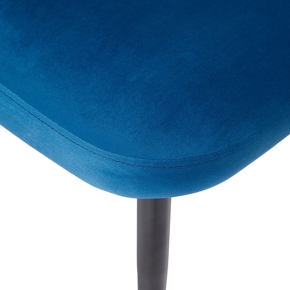 Product photograph of Zara Blue Velvet Fabric Dining Bench With Backrest from Choice Furniture Superstore.