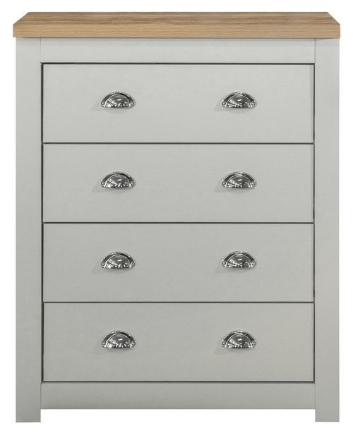 Product photograph of Highgate Grey And Oak Effect Chest - 4 Drawers from Choice Furniture Superstore.