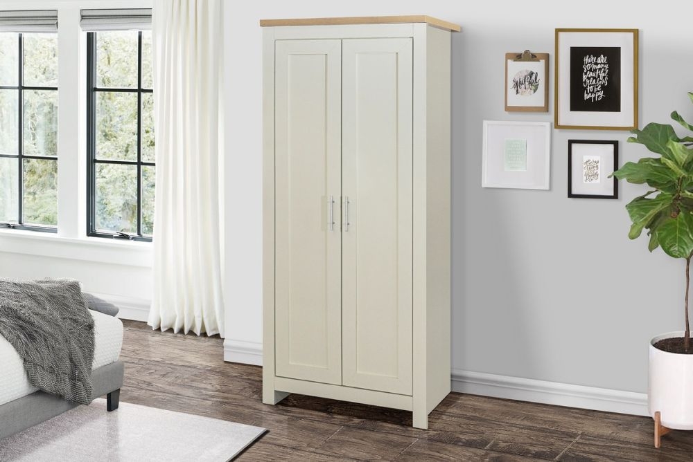 Product photograph of Birlea Highgate Cream Painted 2 Door Wardrobe from Choice Furniture Superstore.