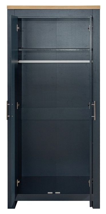 Product photograph of Highgate Blue And Oak Effect Wardrobe - 2 Doors from Choice Furniture Superstore.