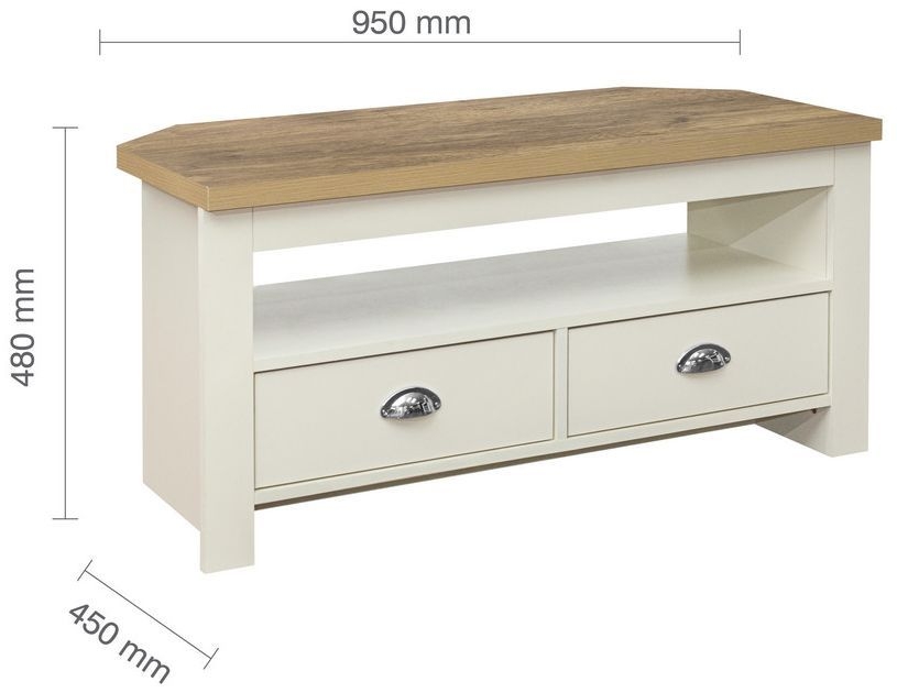 Product photograph of Highgate Cream Corner Tv Unit Upto 49inch from Choice Furniture Superstore.