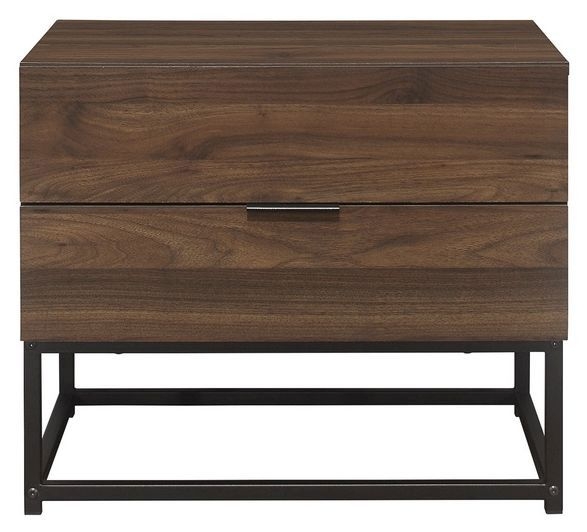 Product photograph of Houston Walnut 2 Drawer Bedside Cabinet from Choice Furniture Superstore.