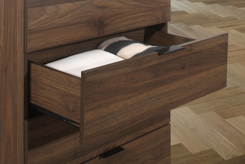 Product photograph of Houston Walnut 4 Drawer Chest from Choice Furniture Superstore.