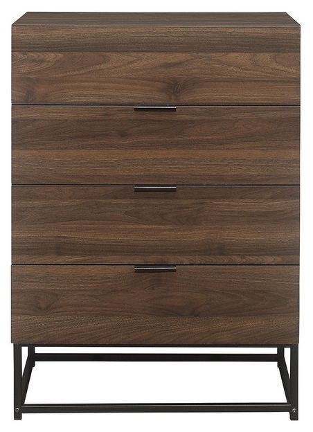 Product photograph of Birlea Houston Walnut Effect 4 Drawer Chest from Choice Furniture Superstore.