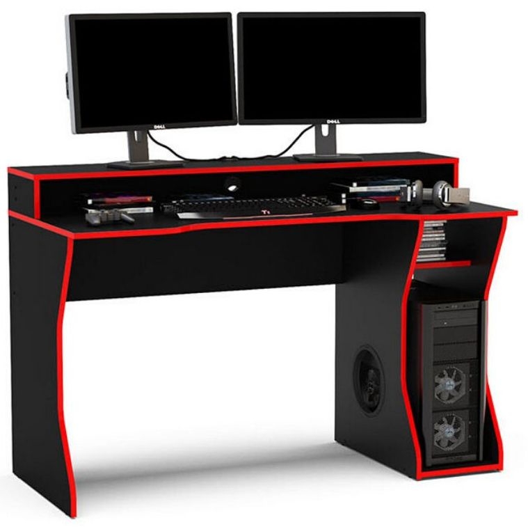 Product photograph of Enzo Black And Red Gaming Desk from Choice Furniture Superstore.