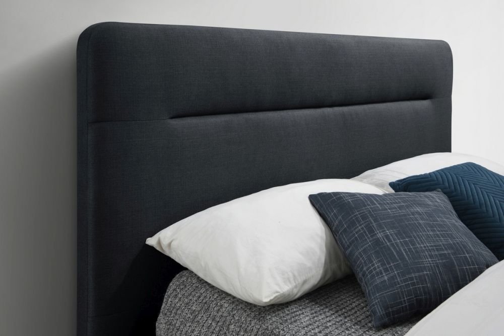 Product photograph of Finn Charcoal Fabric Bed from Choice Furniture Superstore.