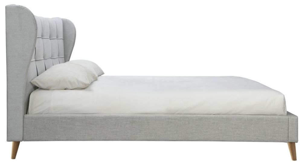 Product photograph of Birlea Harper Dove Grey Fabric Wingback Bed from Choice Furniture Superstore.