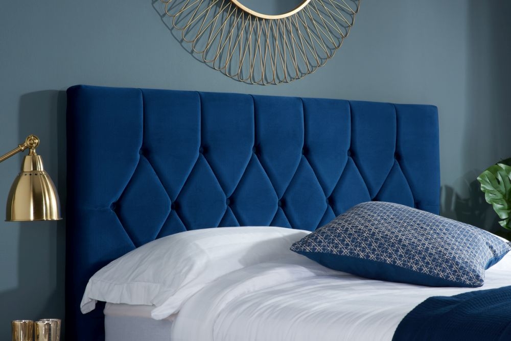 Product photograph of Birlea Loxley Blue Fabric Quilted Bed from Choice Furniture Superstore.