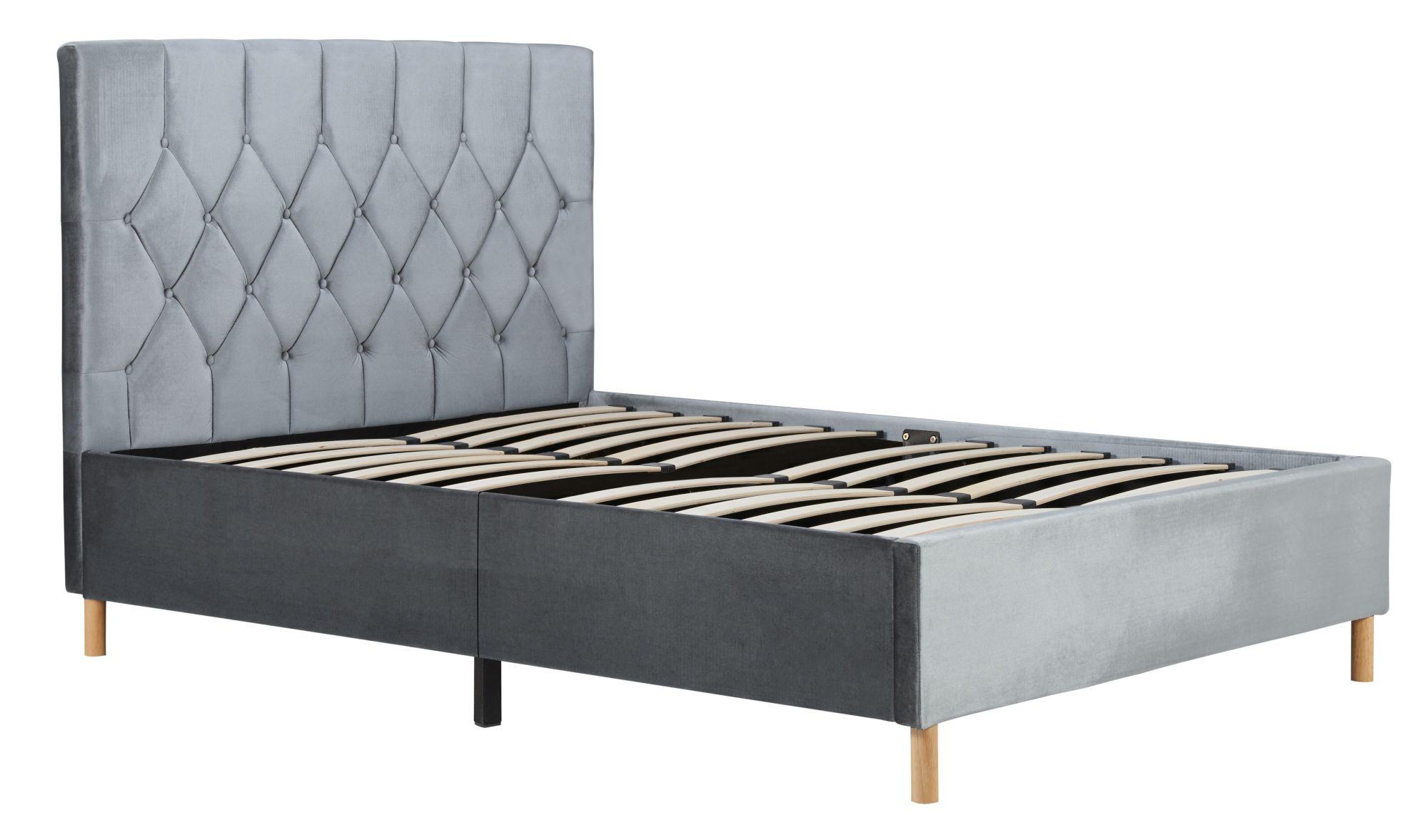 Product photograph of Loxley Dark Grey Fabric Bed - Sizes Available from Choice Furniture Superstore.