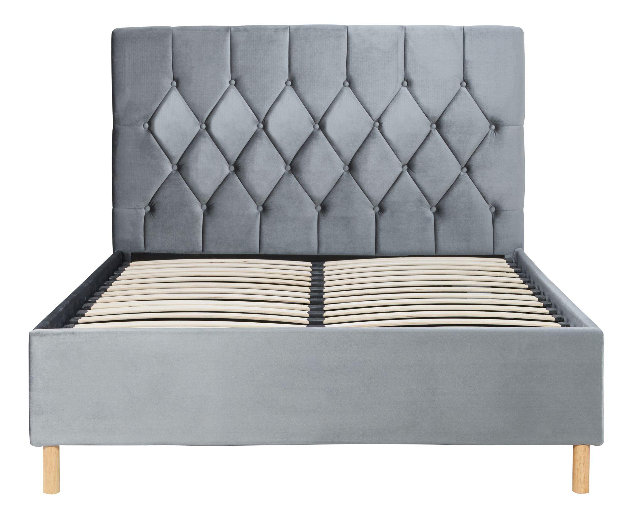 Product photograph of Loxley Dark Grey Fabric Bed - Sizes Available from Choice Furniture Superstore.