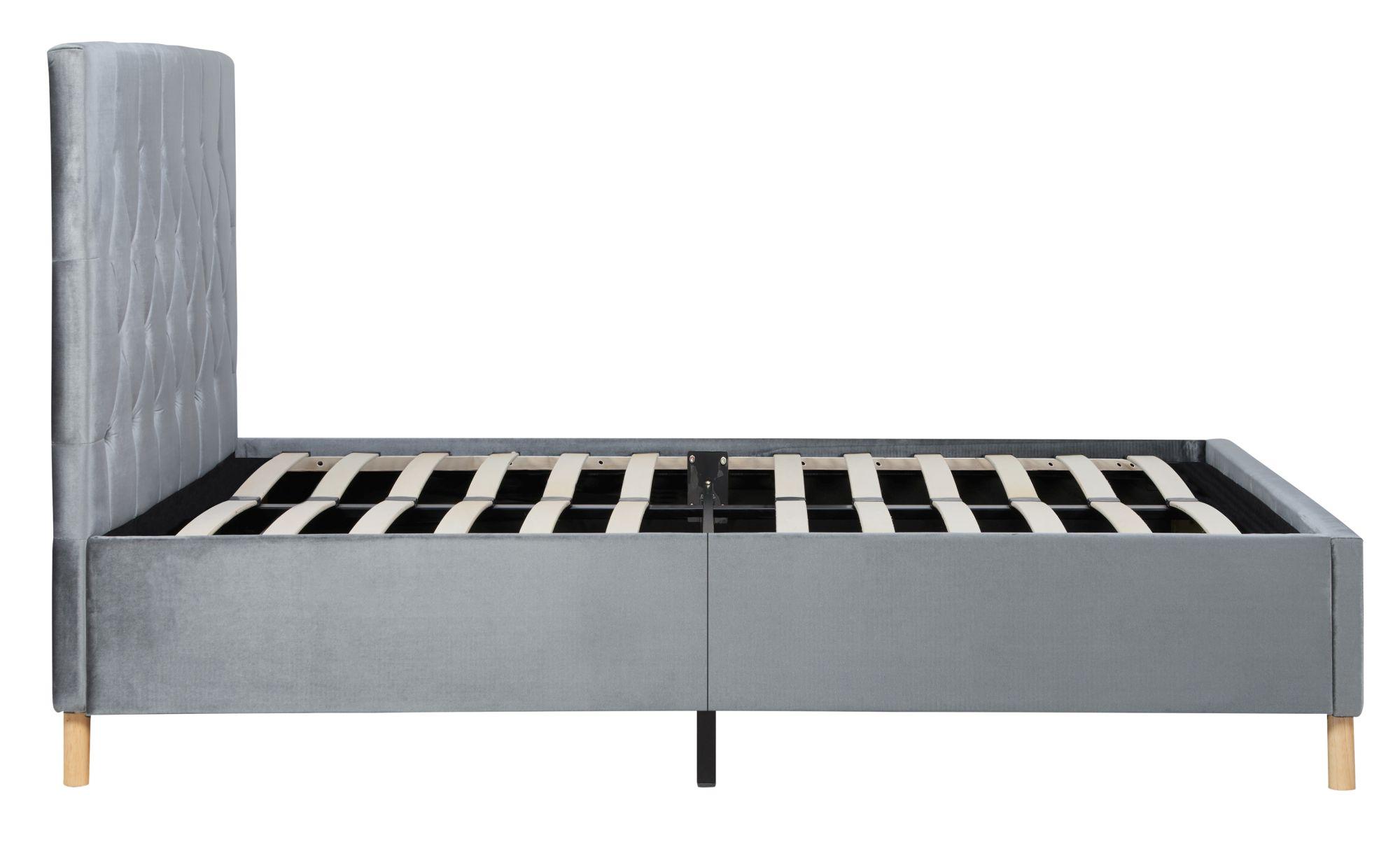 Product photograph of Loxley Dark Grey Fabric Bed - Sizes Available from Choice Furniture Superstore.