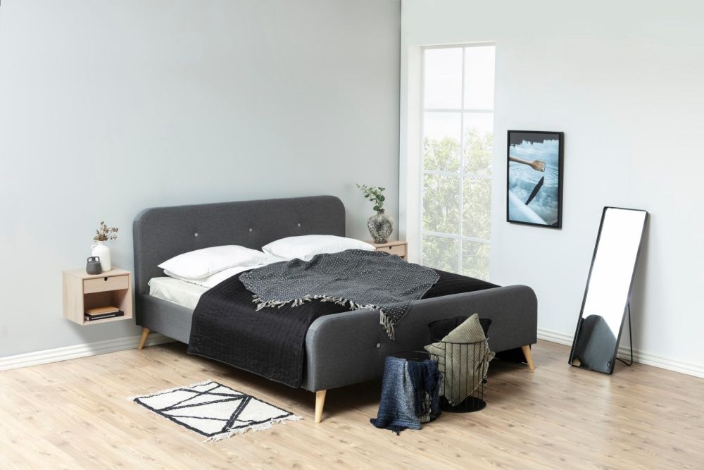 Product photograph of Clancy Oak 1 Drawer Tall Floating Bedside Cabinet from Choice Furniture Superstore.