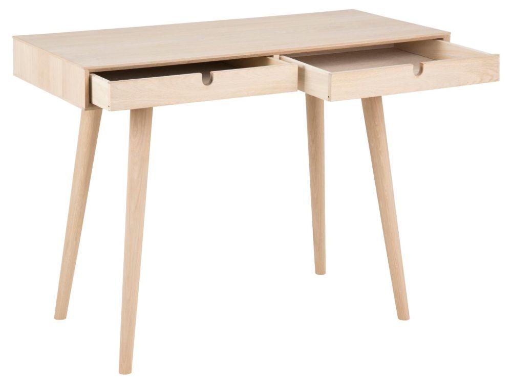 Product photograph of Clancy Oak 2 Drawer Desk from Choice Furniture Superstore.