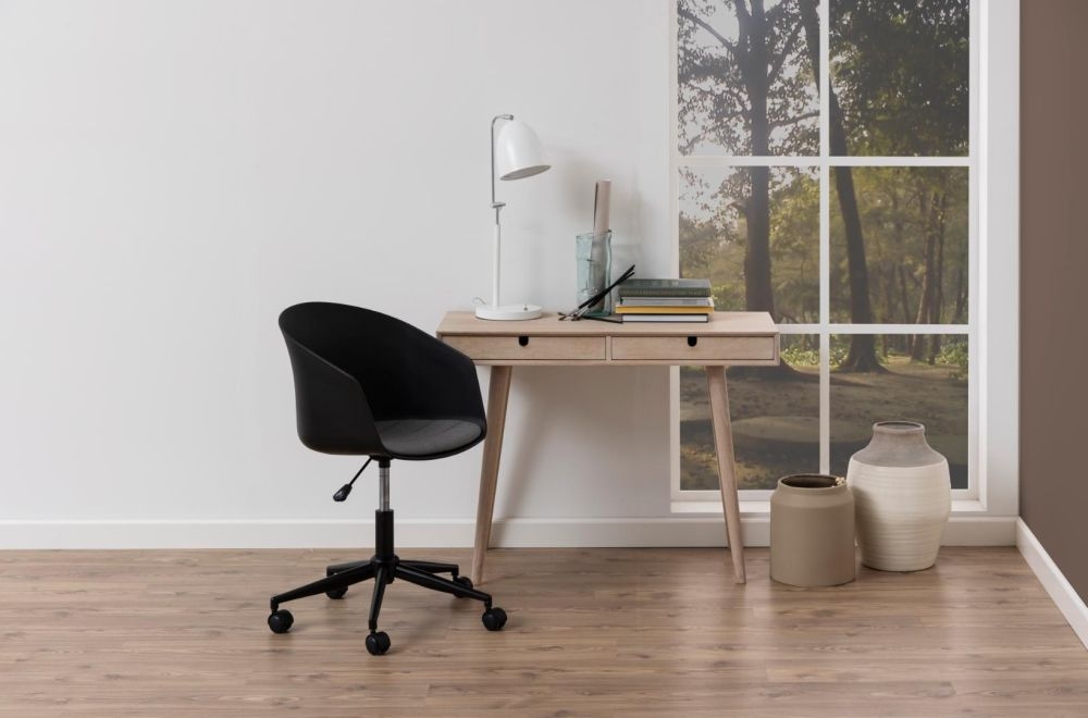 Product photograph of Clancy Oak 2 Drawer Writing Desk from Choice Furniture Superstore.