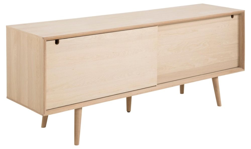 Product photograph of Clancy Oak 2 Door 5 Drawer Wide Sideboard from Choice Furniture Superstore.