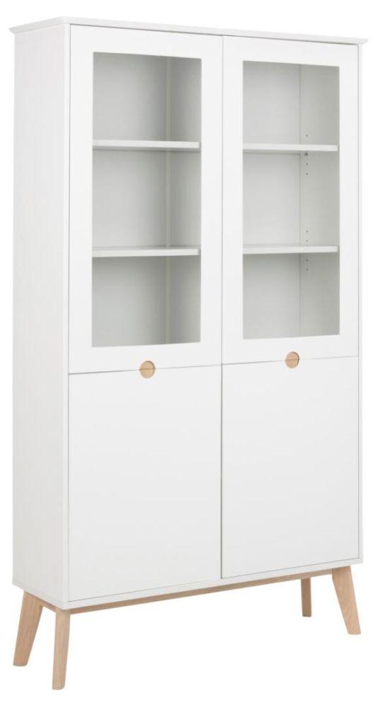 Product photograph of Clancy White 4 Door Display Cabinet from Choice Furniture Superstore.