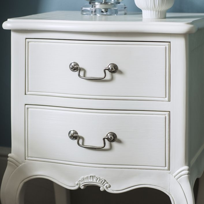 Product photograph of Clearance - Chic Bedside Cabinet - Vanilla White - Fs362 from Choice Furniture Superstore.