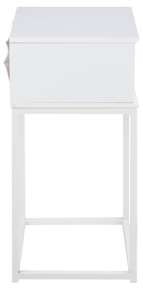 Product photograph of Mesilla White 1 Drawer Bedside Table from Choice Furniture Superstore.