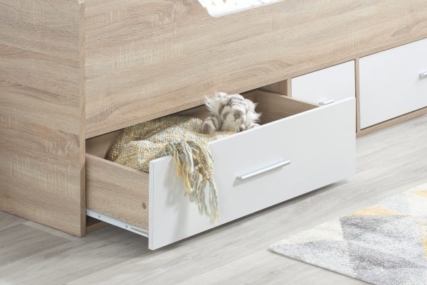 Product photograph of Birlea Camden White And Oak 3ft Cabin Bed from Choice Furniture Superstore.