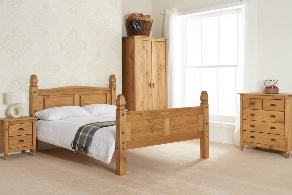 Product photograph of Corona Pine Double Bed from Choice Furniture Superstore.