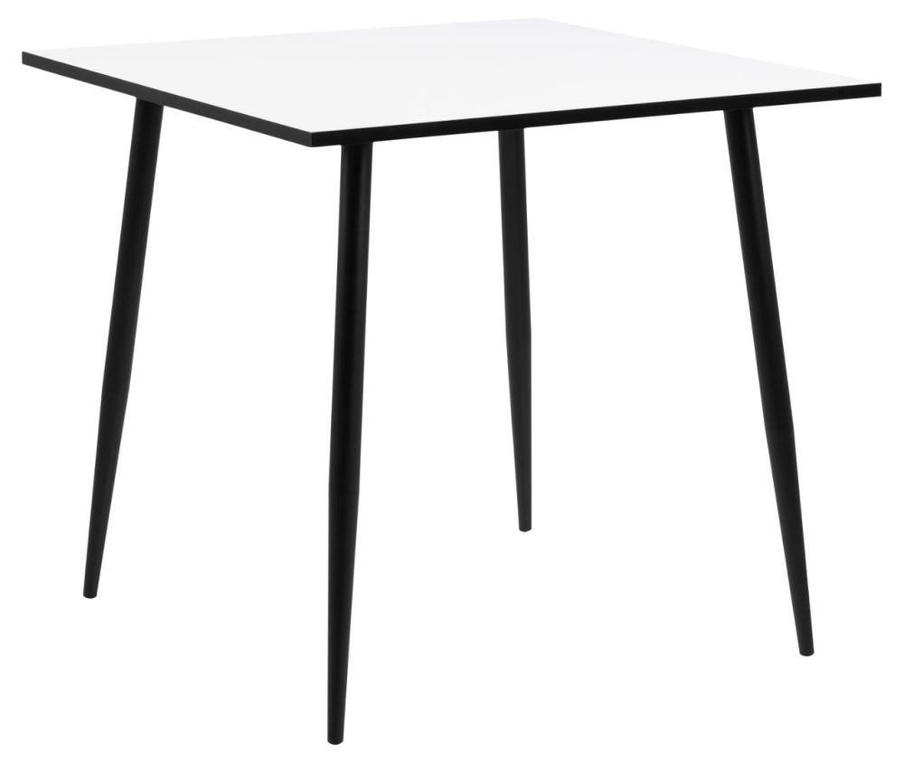 Product photograph of Welby White And Black 2 Seater Square Dining Table from Choice Furniture Superstore.