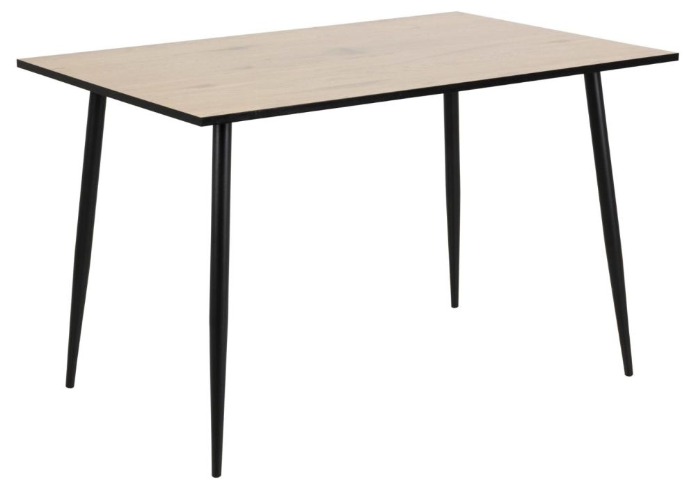 Product photograph of Welby Wild Oak And Matt Black Legs 4 Seater Dining Table - 120cm from Choice Furniture Superstore.