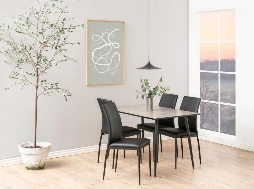 Product photograph of Welby Wild Oak And Matt Black Legs 4 Seater Dining Table - 120cm from Choice Furniture Superstore.