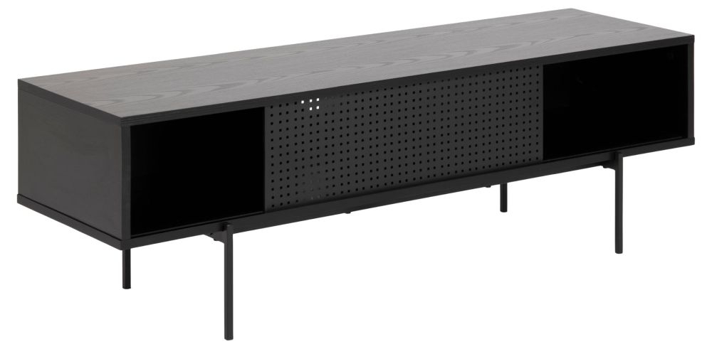 Product photograph of Avilla Black 140cm Tv Unit from Choice Furniture Superstore.