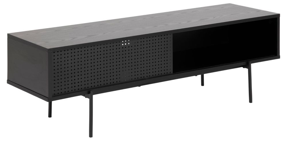Product photograph of Avilla Black 140cm Tv Unit from Choice Furniture Superstore.