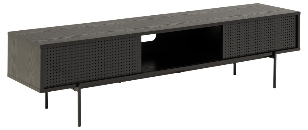 Product photograph of Avilla Black 2 Sliding Door Tv Unit For Tv Upto 70 Inch With Storage from Choice Furniture Superstore.