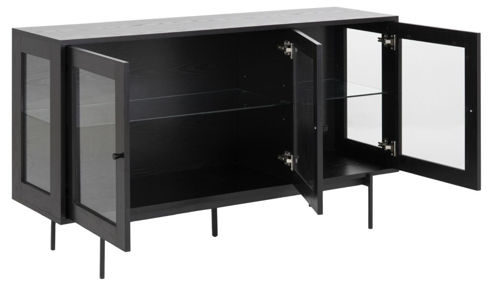Product photograph of Avilla Black 3 Door Sideboard from Choice Furniture Superstore.