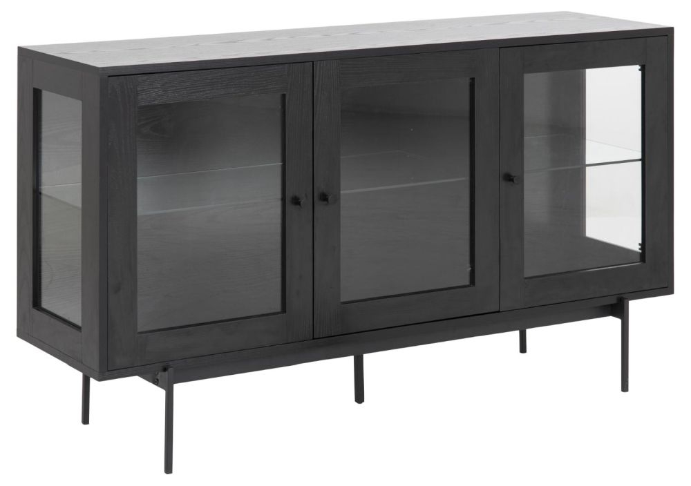 Product photograph of Avilla Black 3 Door Medium Sideboard from Choice Furniture Superstore.