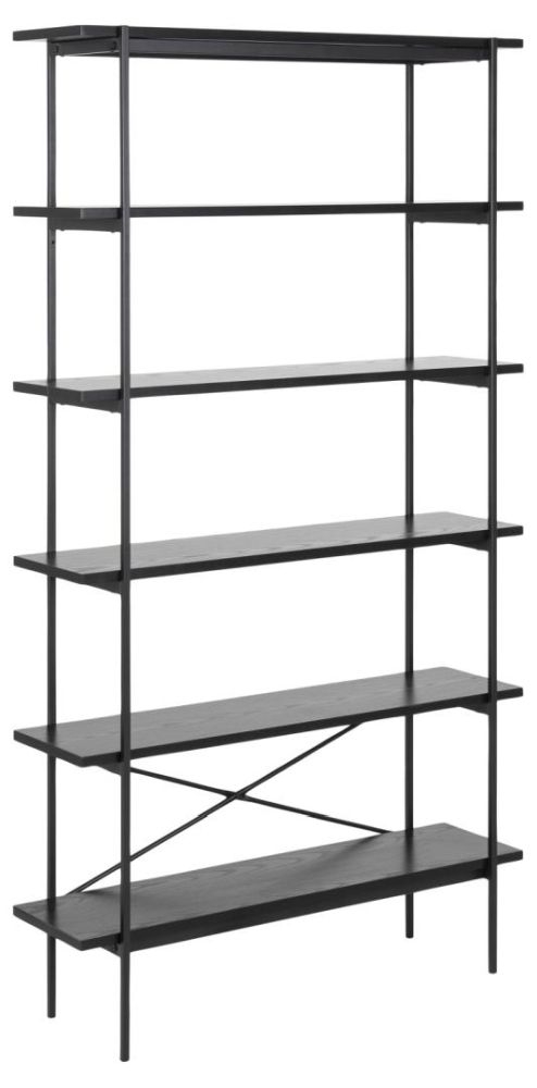 Product photograph of Avilla Black Open Bookcase from Choice Furniture Superstore.